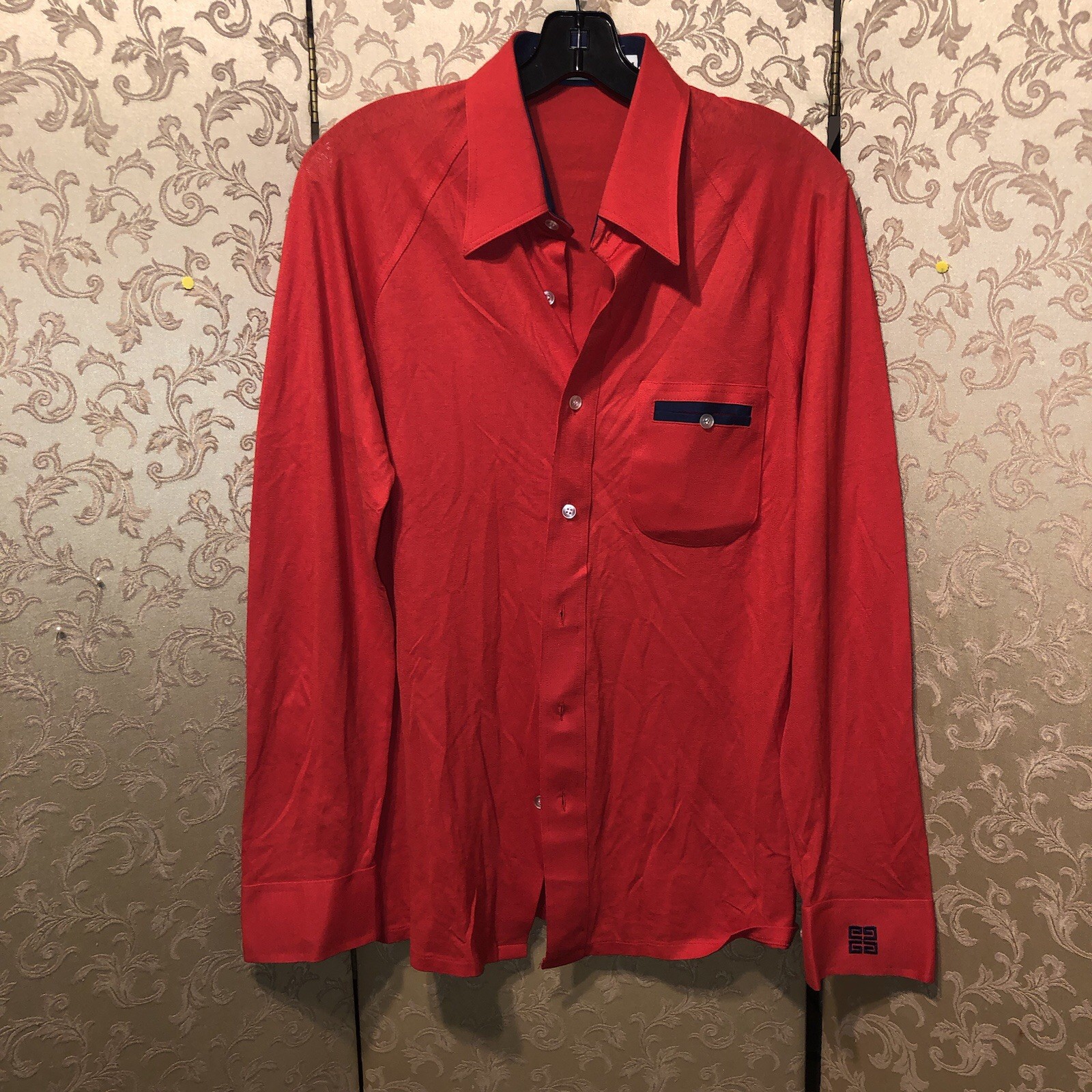 Givenchy Saks Fifth Avenue Vintage Red Button Down Top Size Medium M