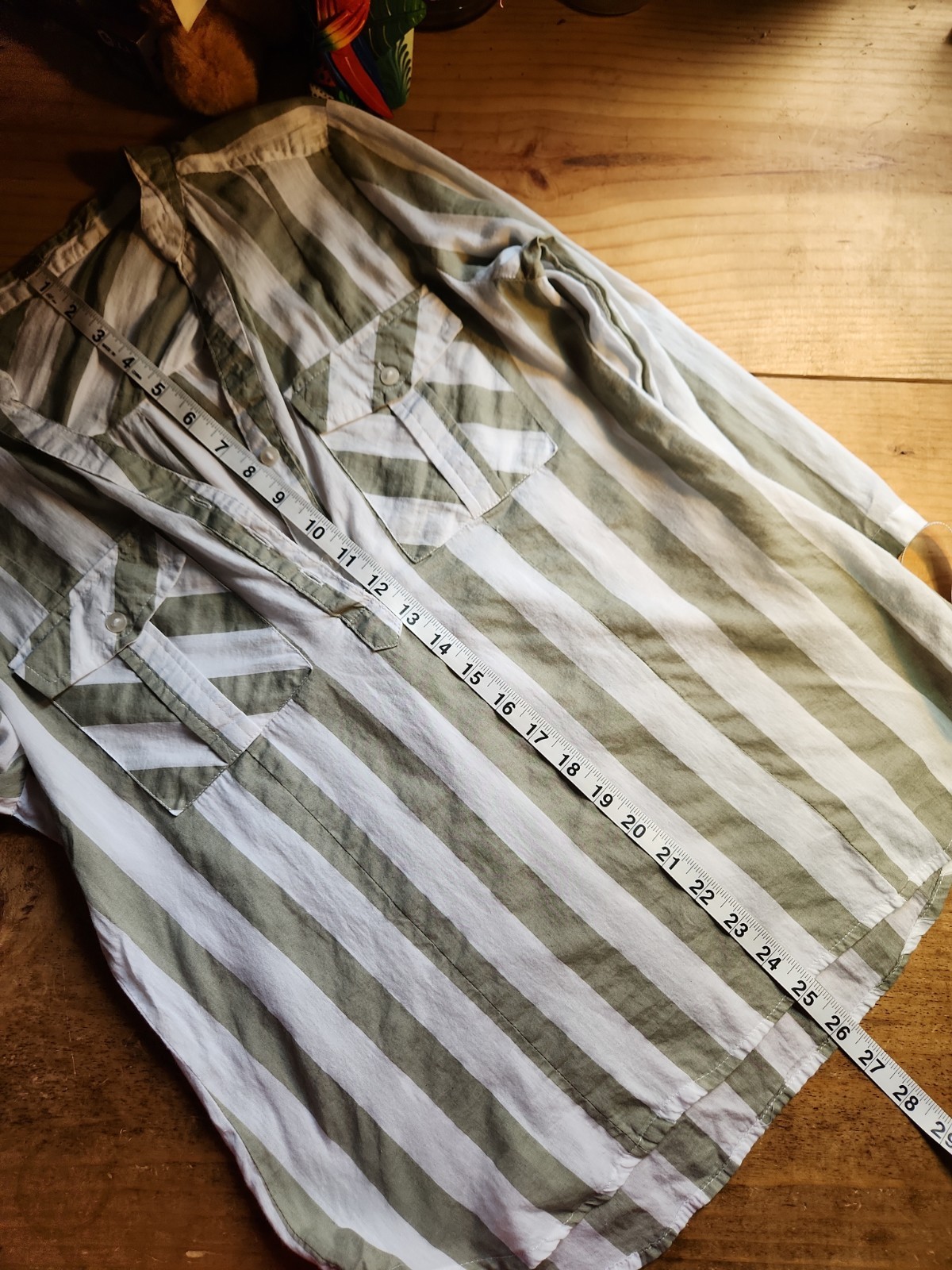 Eden And Olivia Woman’s Cotton Quarter Sleeve Stripped Tunic, Sz S.