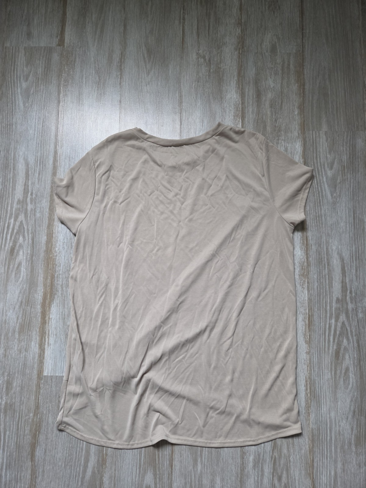 Green Envelope Los Angeles Beige Twist Front Tunic Top Modal Blend Sz XL EUC