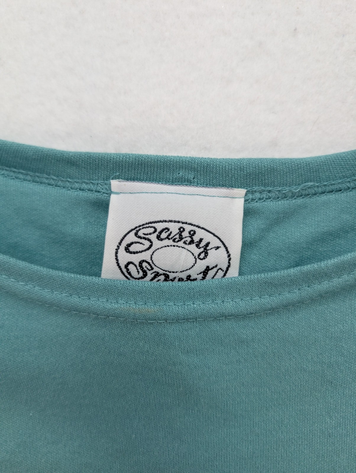 Sassy Sport Vintage 90s Women’s T-Shirt Size 1X Blue Floral Shoulder Pads