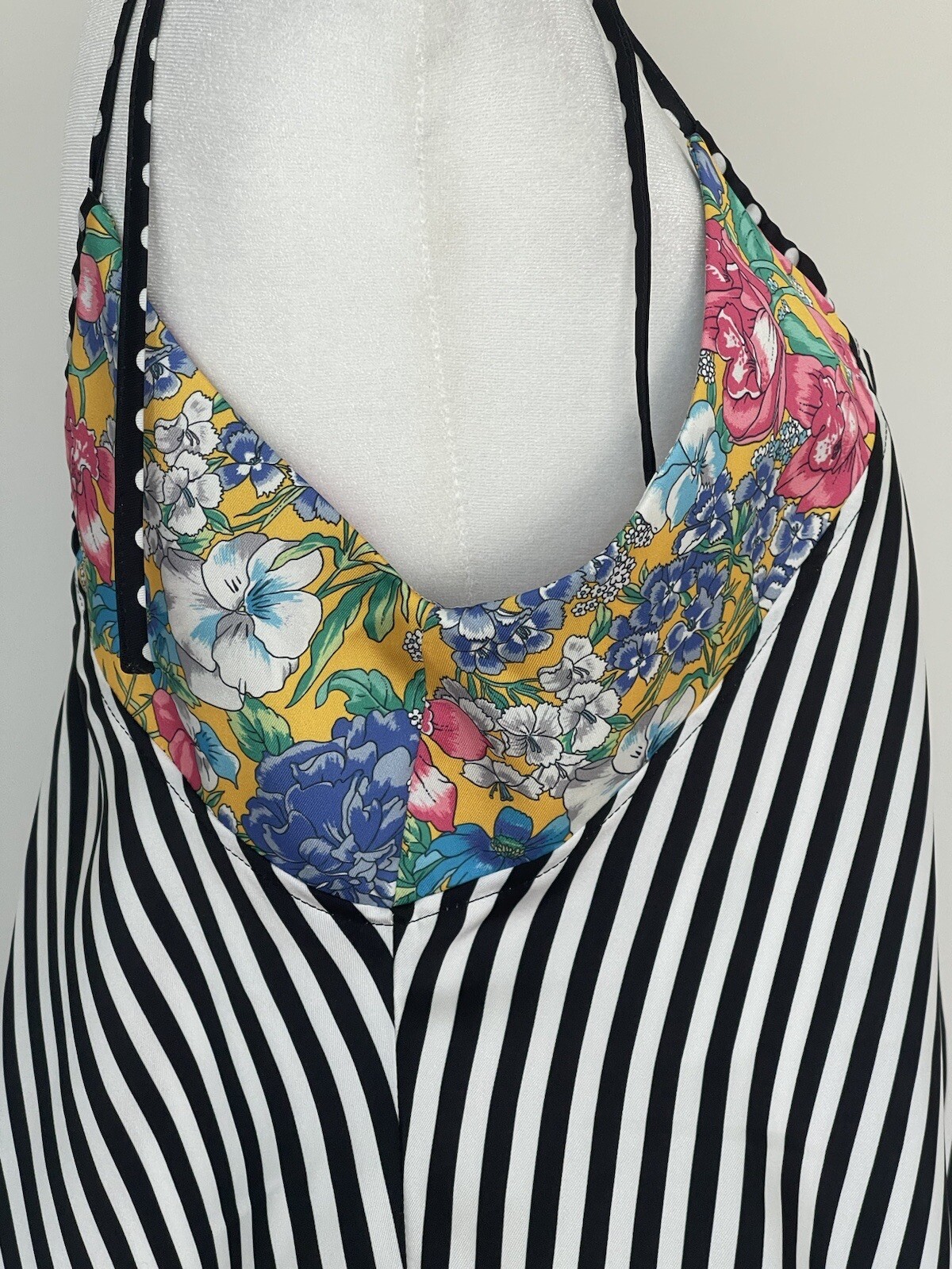 Aquazzura x Racil Designer Striped V-Neck Tie-Shoulder Tank Sz 38 Or 6 MSRP $500