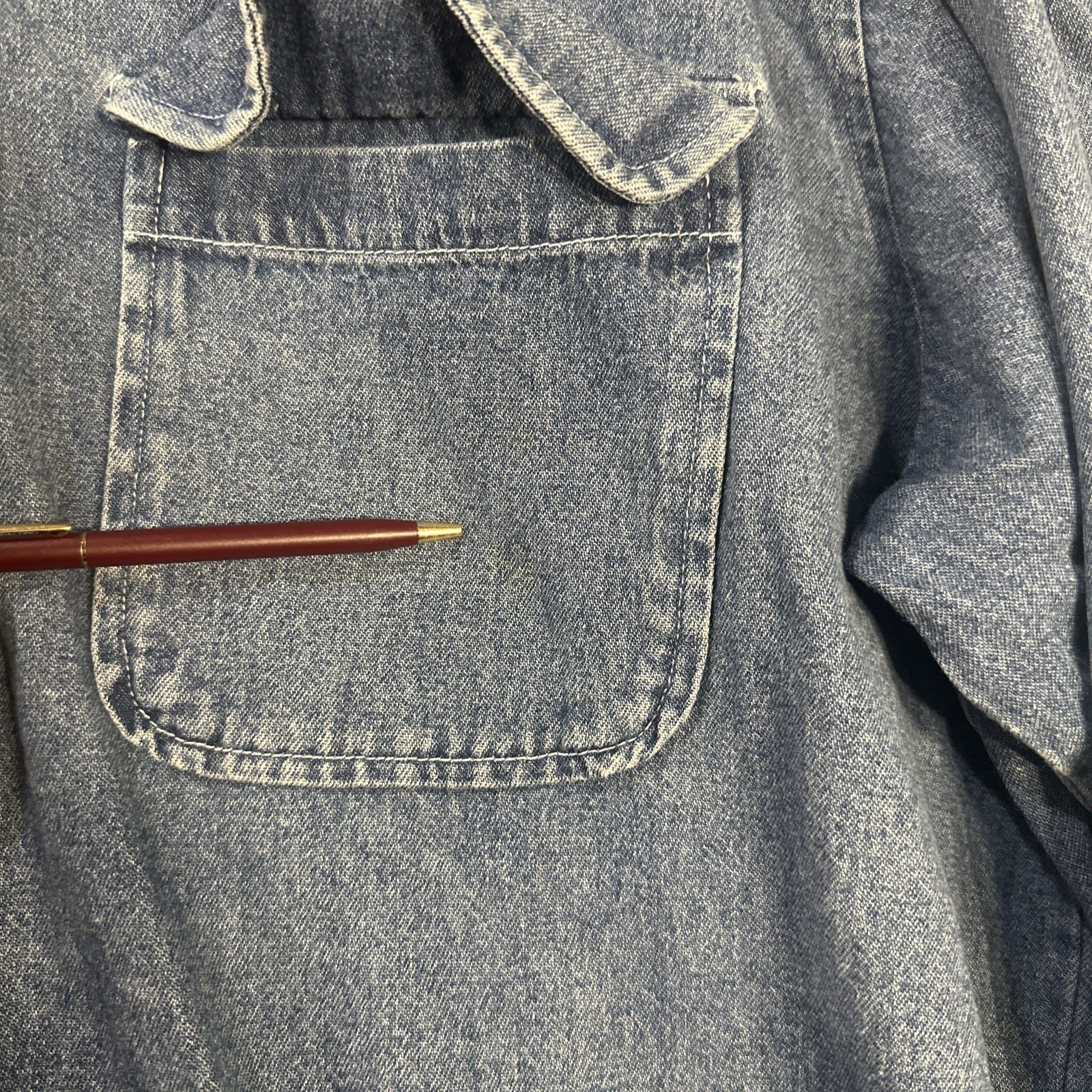 Vintage GAP Denim Half Zip Heavy Pockets Size Large 90s Y2K