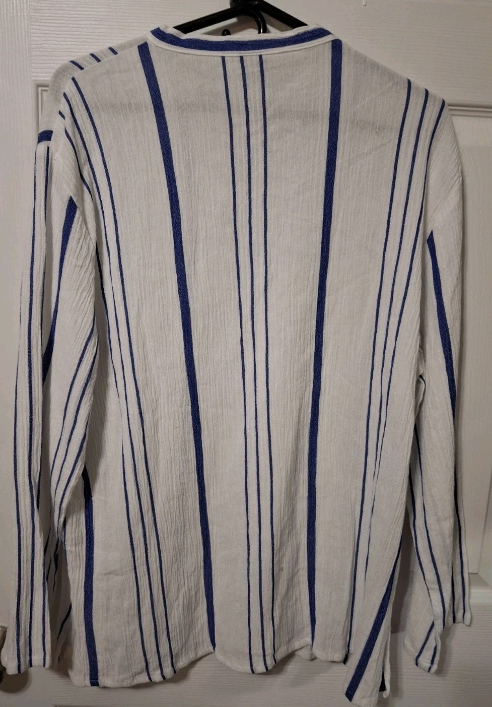 Think Greece Women’s White and Blue Tunic Cotton Mid Length Xl