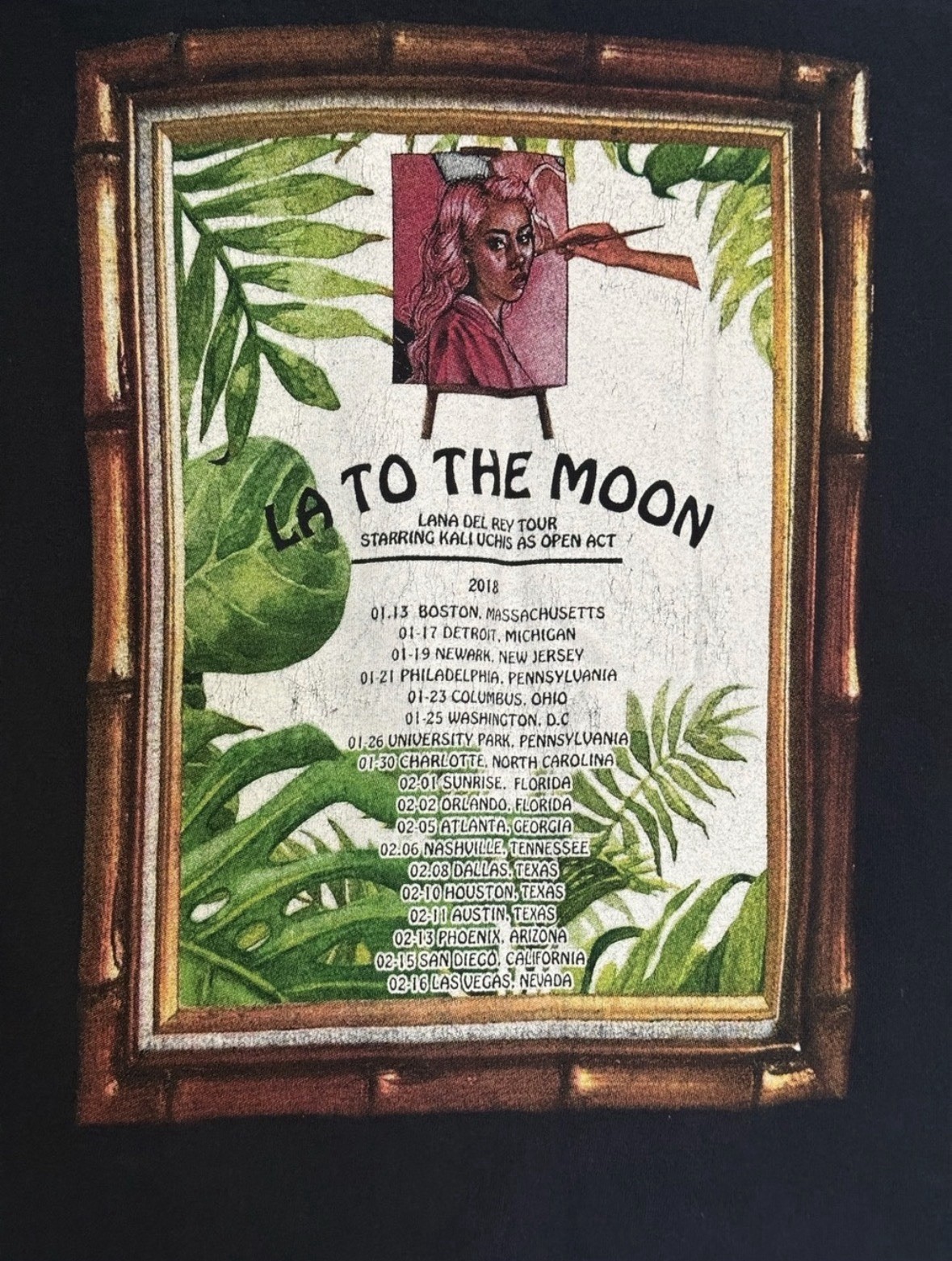 LANA DEL REY KALI UCHIS LA to the Moon Tour Bootleg Concert Graphic Tee T-Shirt