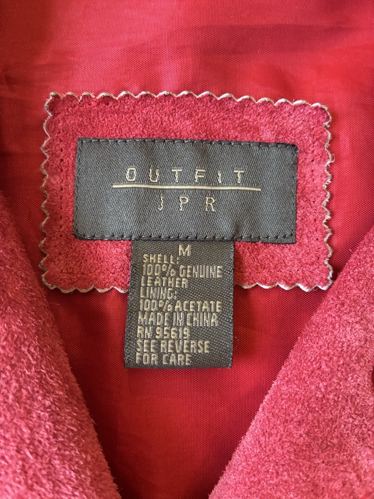 Vintage Red Genuine Suede Leather Shirt Jacket Women’s M Retro Western Boho 90s