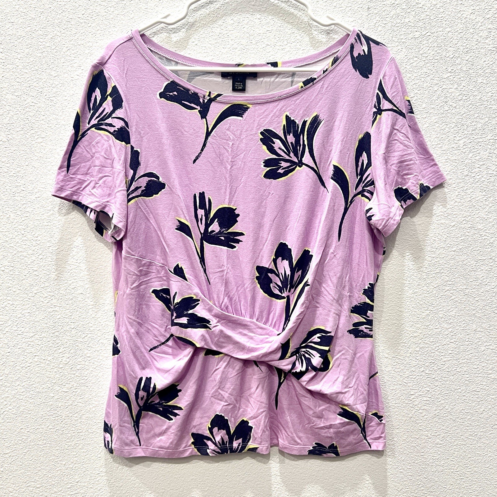 ST.JOHN TOP TEE BEACH CORE COASTAL GRANDMA MERMAID SOFT COTTAGE CORE VACAY SZ L