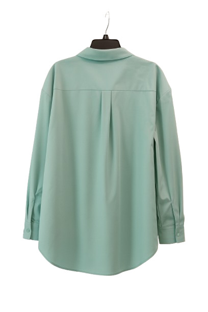 Cupio NWT XL High Low Blouse Cotton Blend Teal Oversize Machine Wash