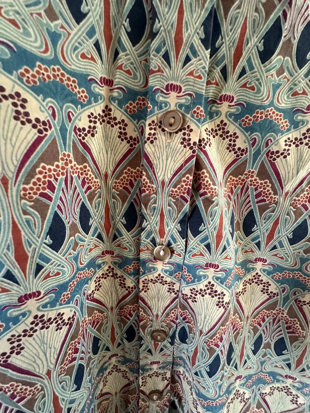 JAMES MEADE Liberty Pattern Tana Lawn Ianthe Print Fabric Cotton Shirt