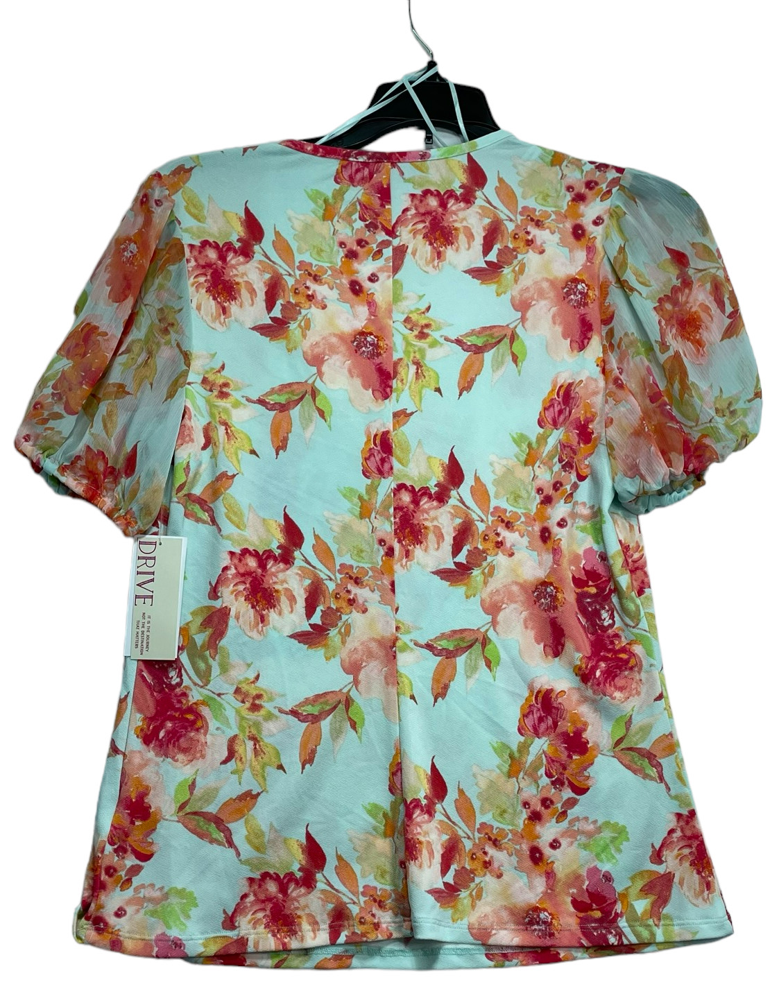 Willow Drive Blouse Womens size XS Pink Blue Floral Square Neck New Stretch