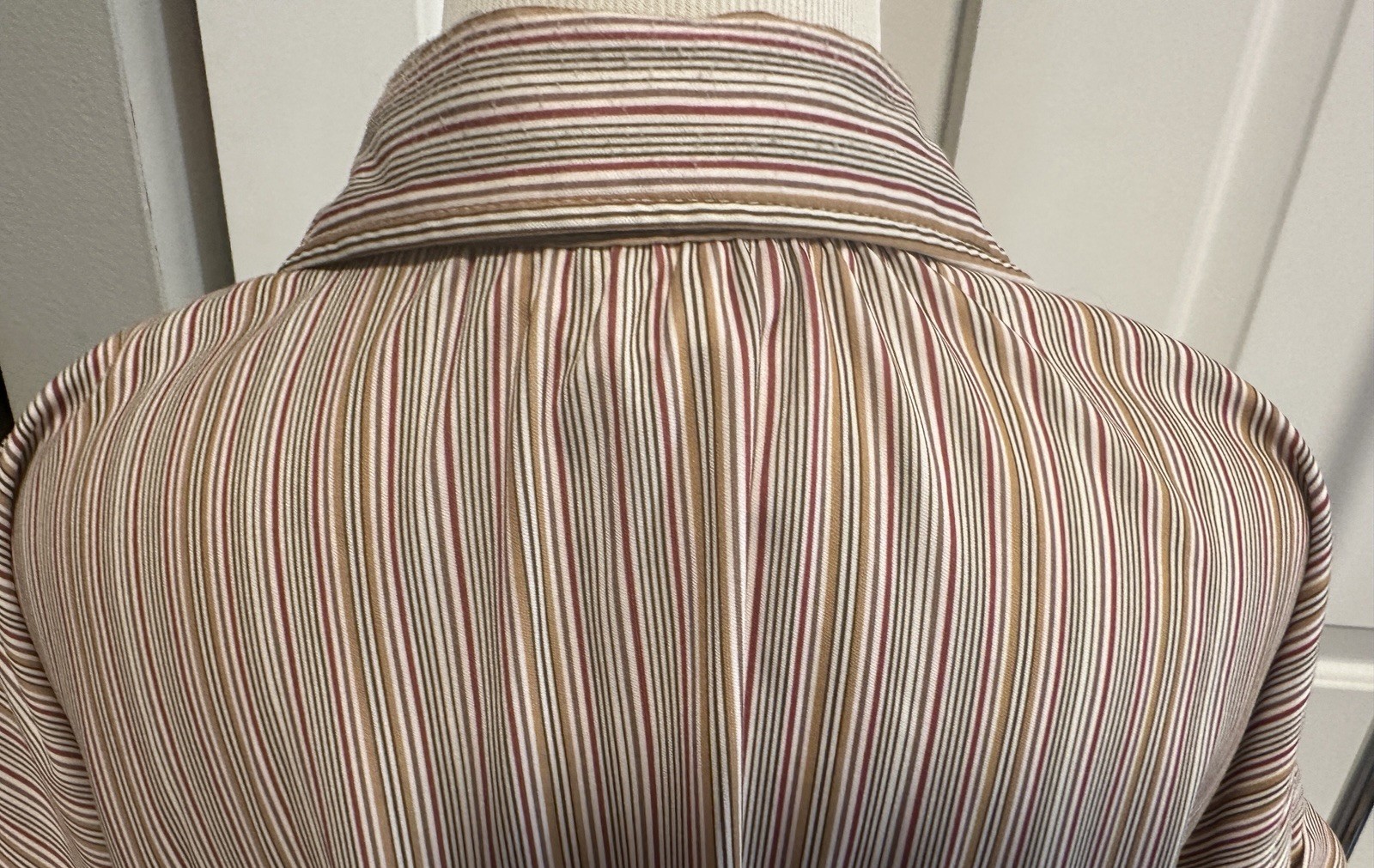 Jack Winter Knitsport Vintage Button Up Collard earth tones Stripes 18