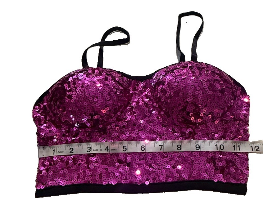Balera Y2K-Style Sequin Bustier Crop Top Size PA