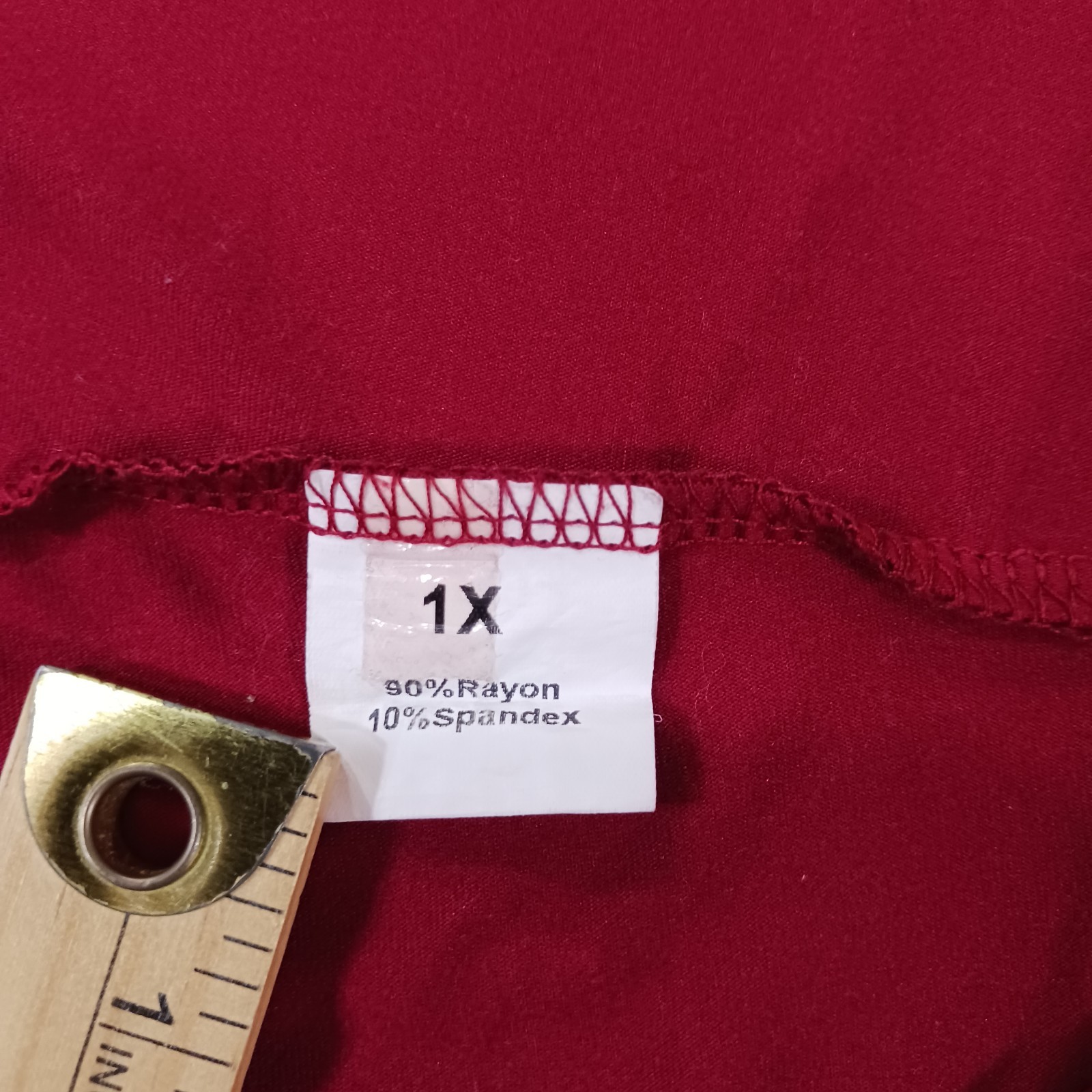 Allegrace Women’s Red Stretch Short Sleeve Casual Top Blouse Size 1X