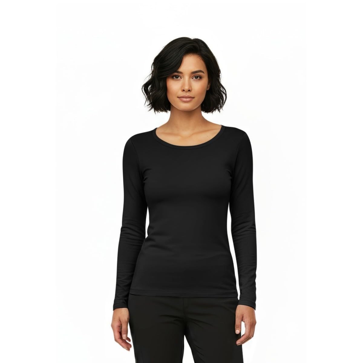 Women’s Long Sleeve Underscrub T-Shirt – Cotton Blend Scrub Base Layer for Nu…