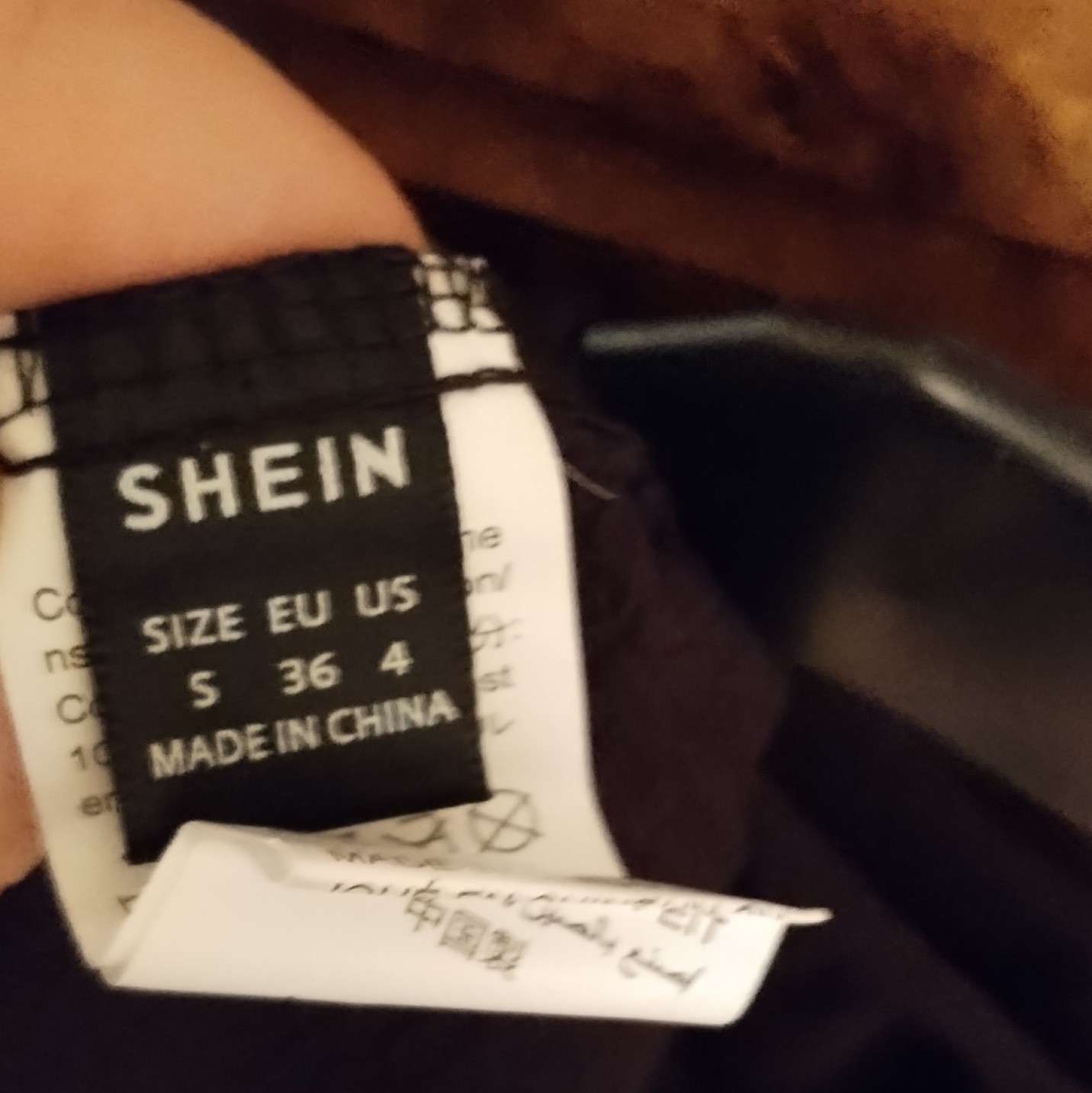 SHEIN Women’s S Black Solid Chiffon Sequin Tie Side Round Neck Blouse