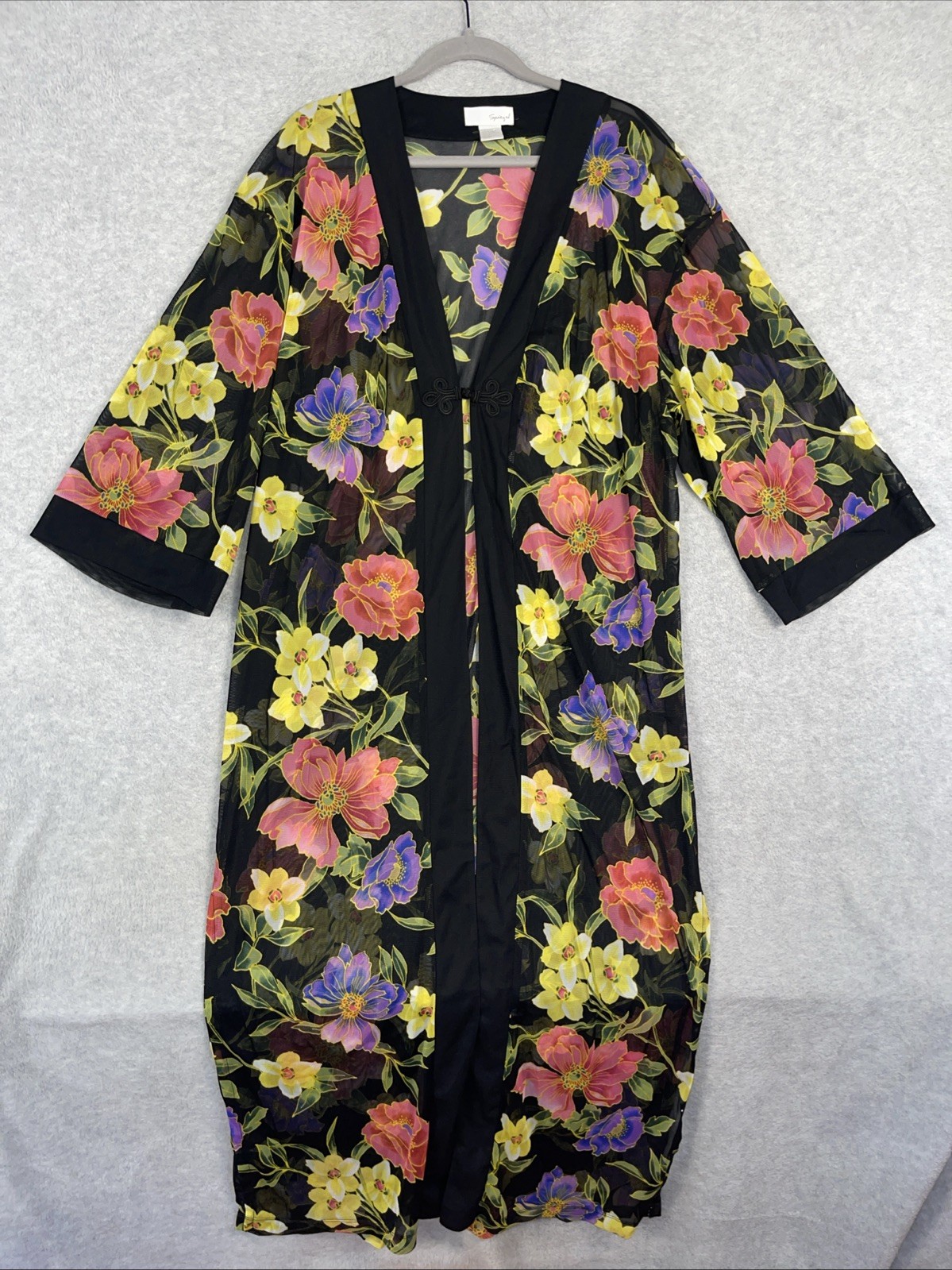 Spiegel Womens Sheer Kimono Robe Size M Cottagecore Beach Cover Up Boho Festival
