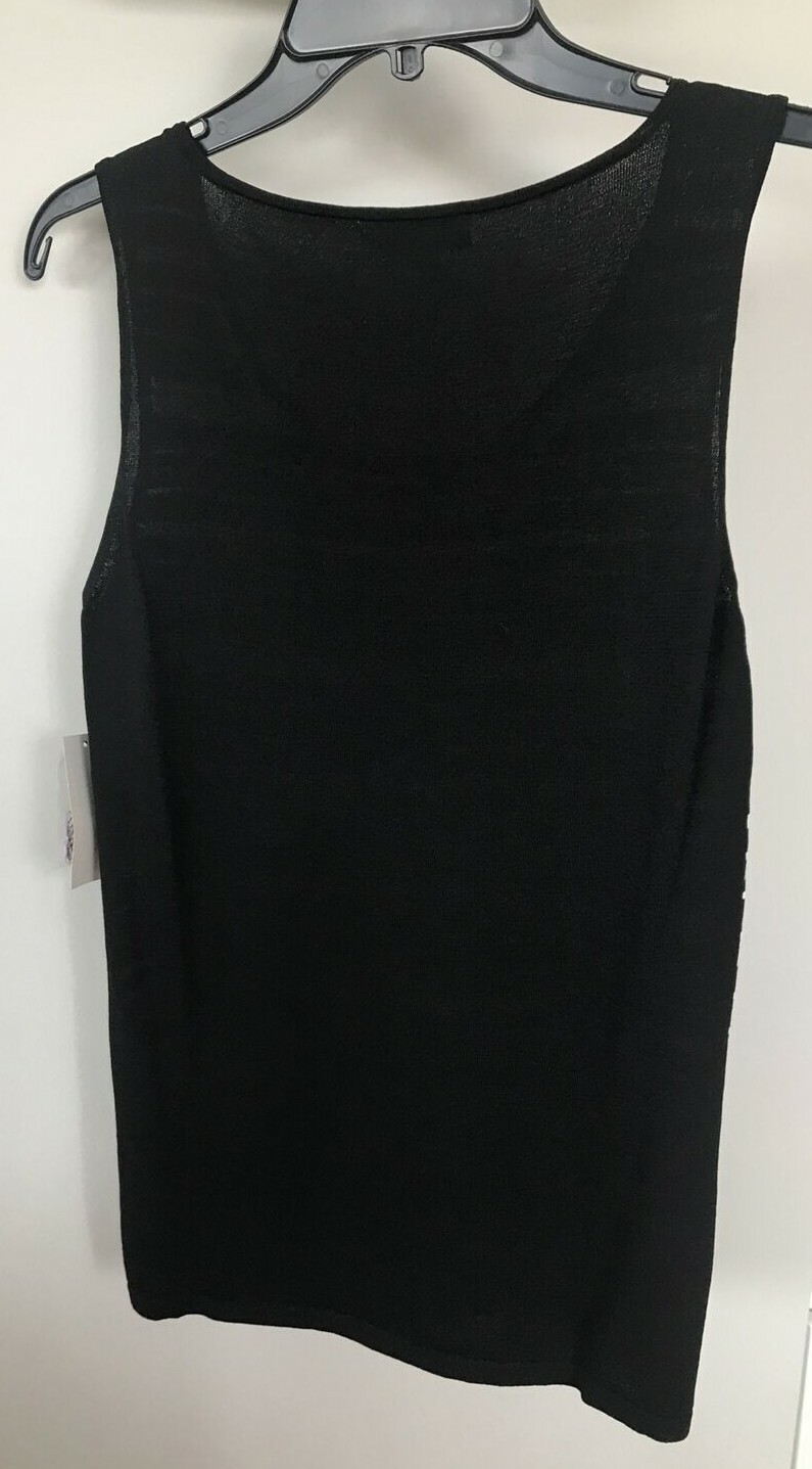 Tahari Sleeveless Raylon/Nylon Black Striped Shirt -Women’s Size 6 NEW
