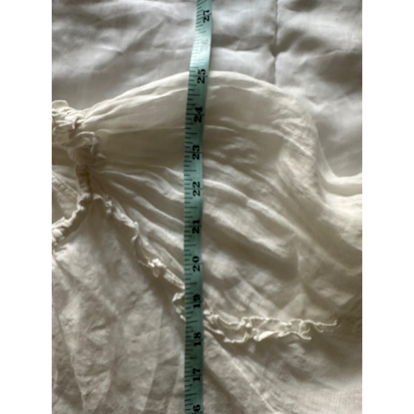 Wilfred White Lightweight Ruffle Neck Tie Front Blouse Top Small Coastal Cowgirl