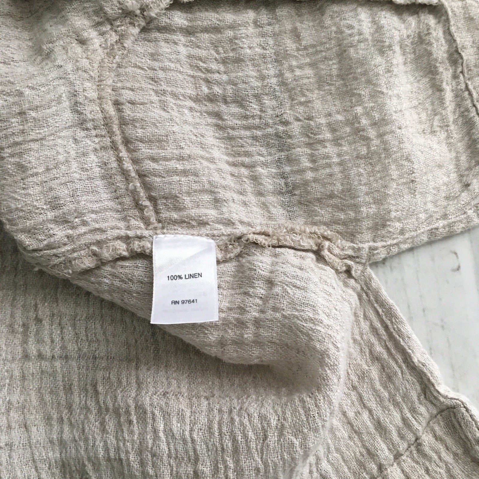 Pure Jill Linen Button Front Cardigan Blouse Top Sz M Crinkle 3/4 Sleeve Pockets
