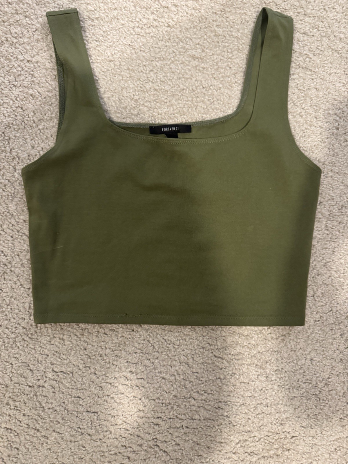 Forever 21 Olive Square Neck Tank Top Size L