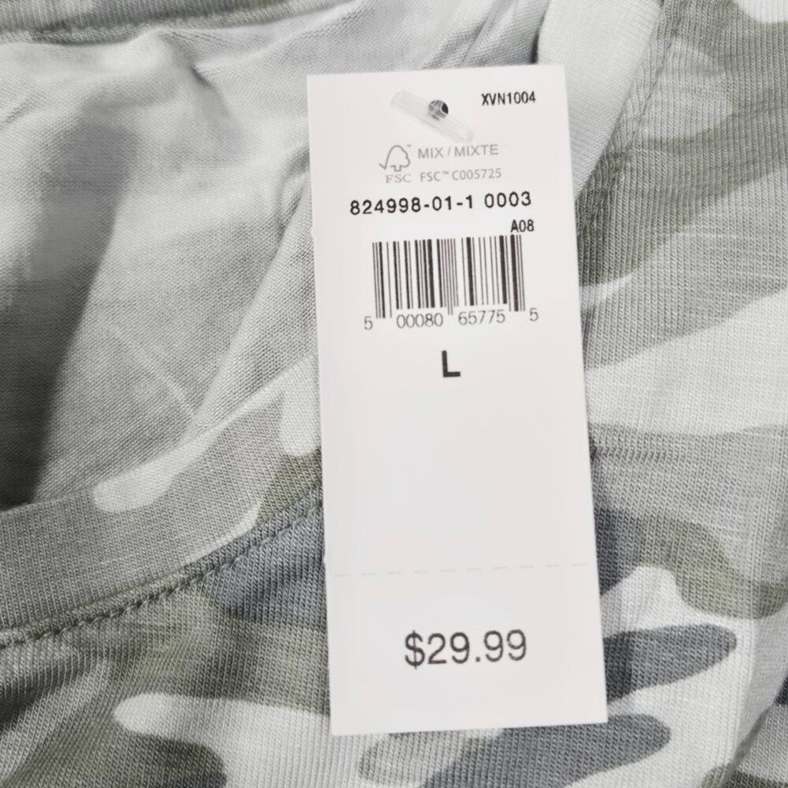 NWT GAP Luxe Print Summer Tank Top Pale Green Camouflage Rayon/Spandex Large
