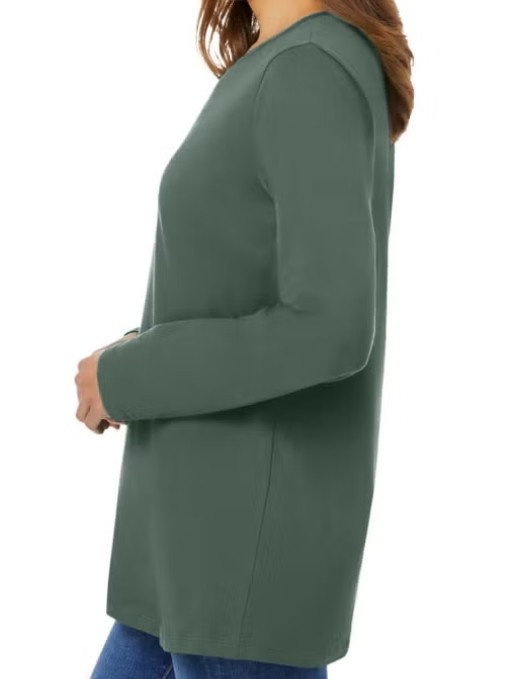 Women’s New Perfect Crewneck Tunic T-Shirt Top Long Sleeves Size M