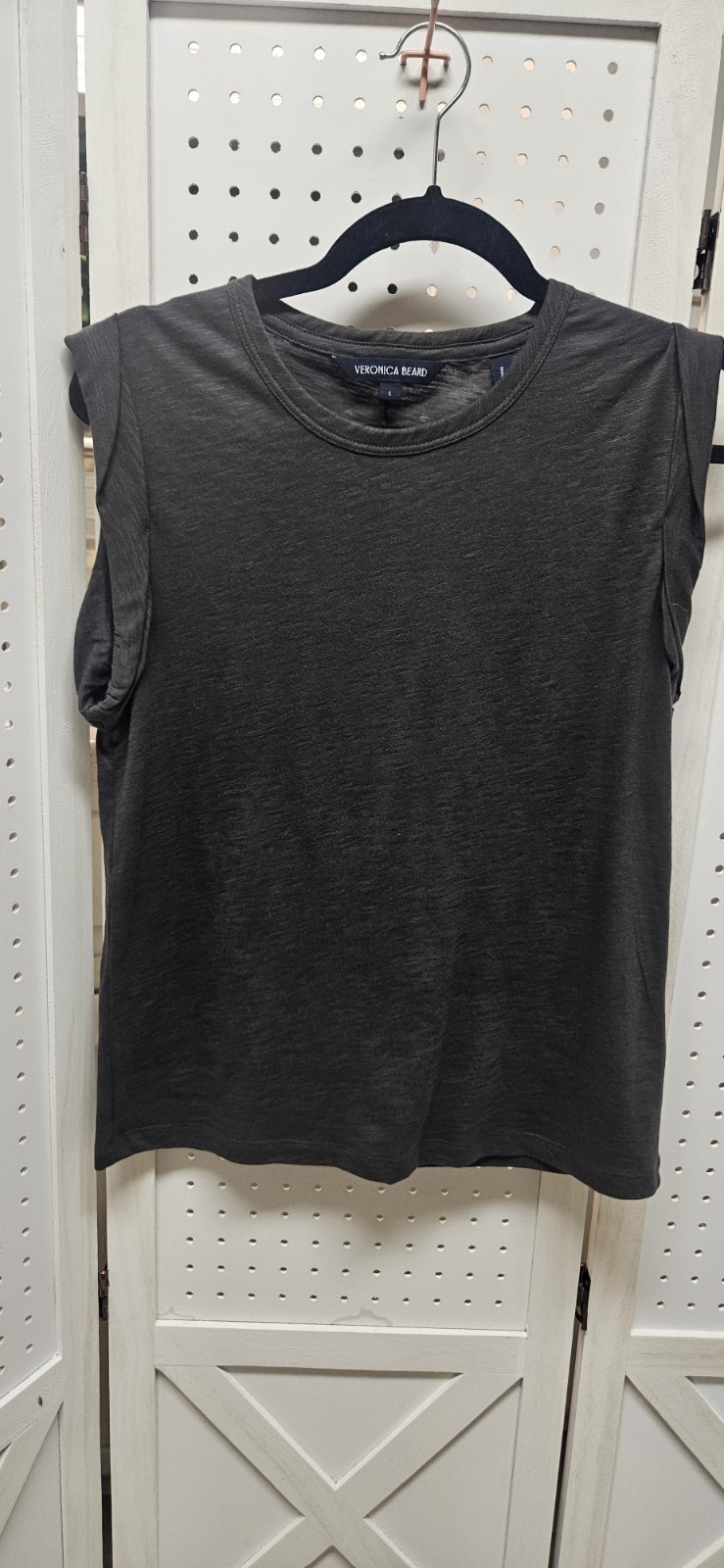 Veronica Beard Dree Muscle Tee Charcoal Grey 100% Pima Cotton