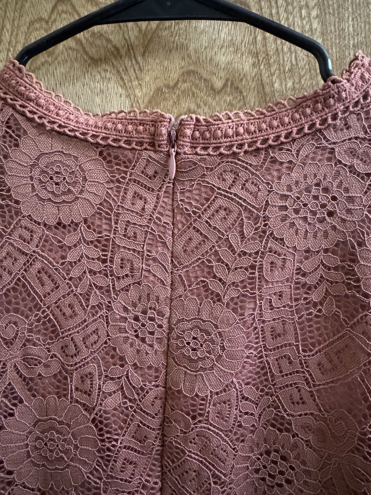 Perfectly Priscilla Mauve Rose Pink Lace Lined Flare Top Floral Plus 2X Boho