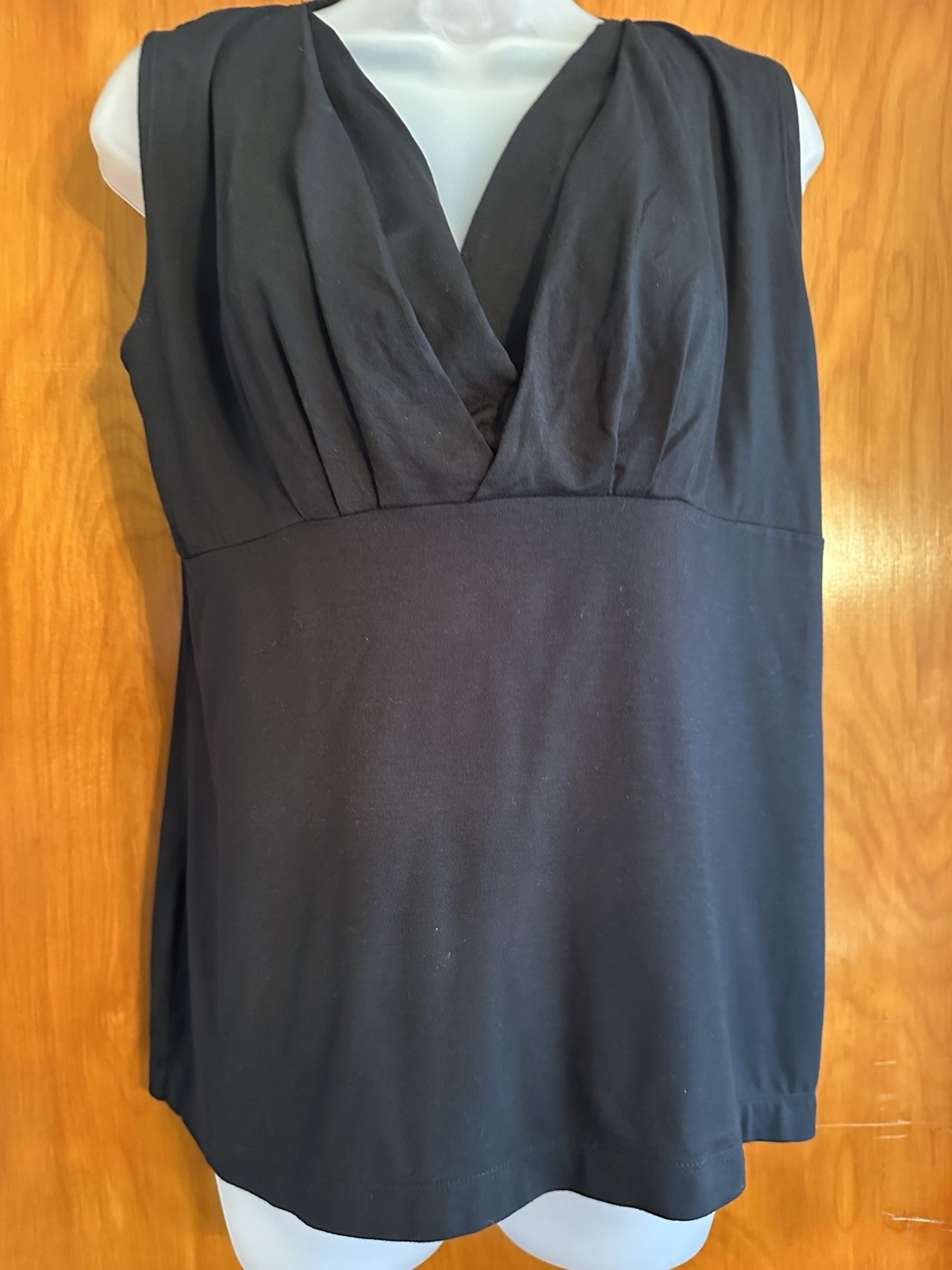 Nue Options Essentials XL Black MicroModal Sleeveless Surplice Top NWT