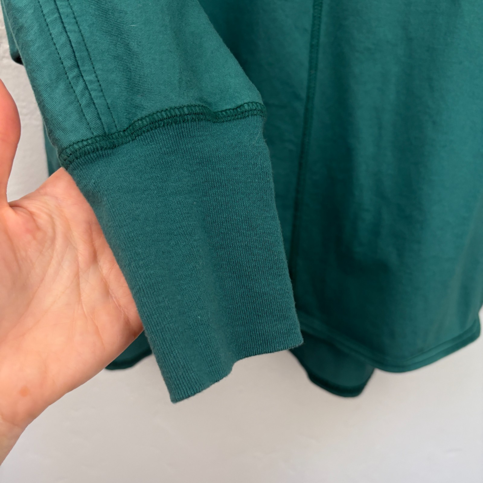 Ships Assiette Top Women One Size Small Oversize Emerald Green Lagenlook Japan