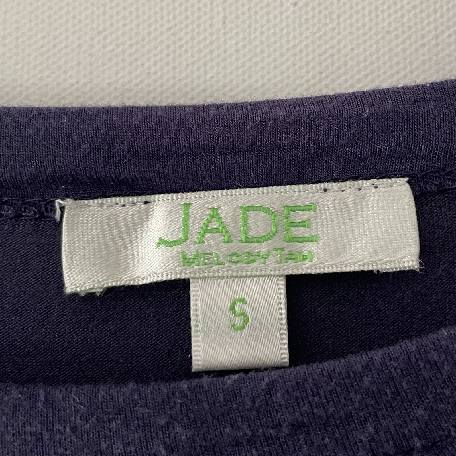 Jade Melody Tam Womens Size Small Chiffon Split Sleeve Stretchy Blue Shirt Top