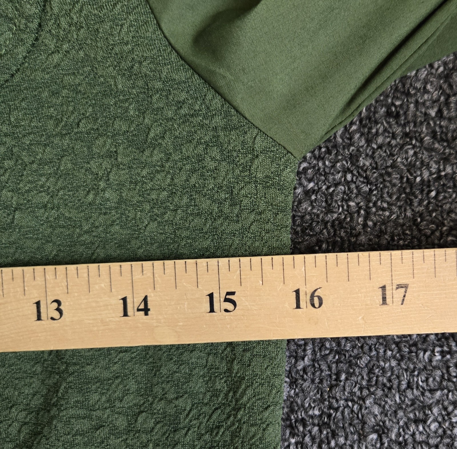 Broadway 38 Top Womens S Forest Green Textured Puff Sleeve Milkmaid