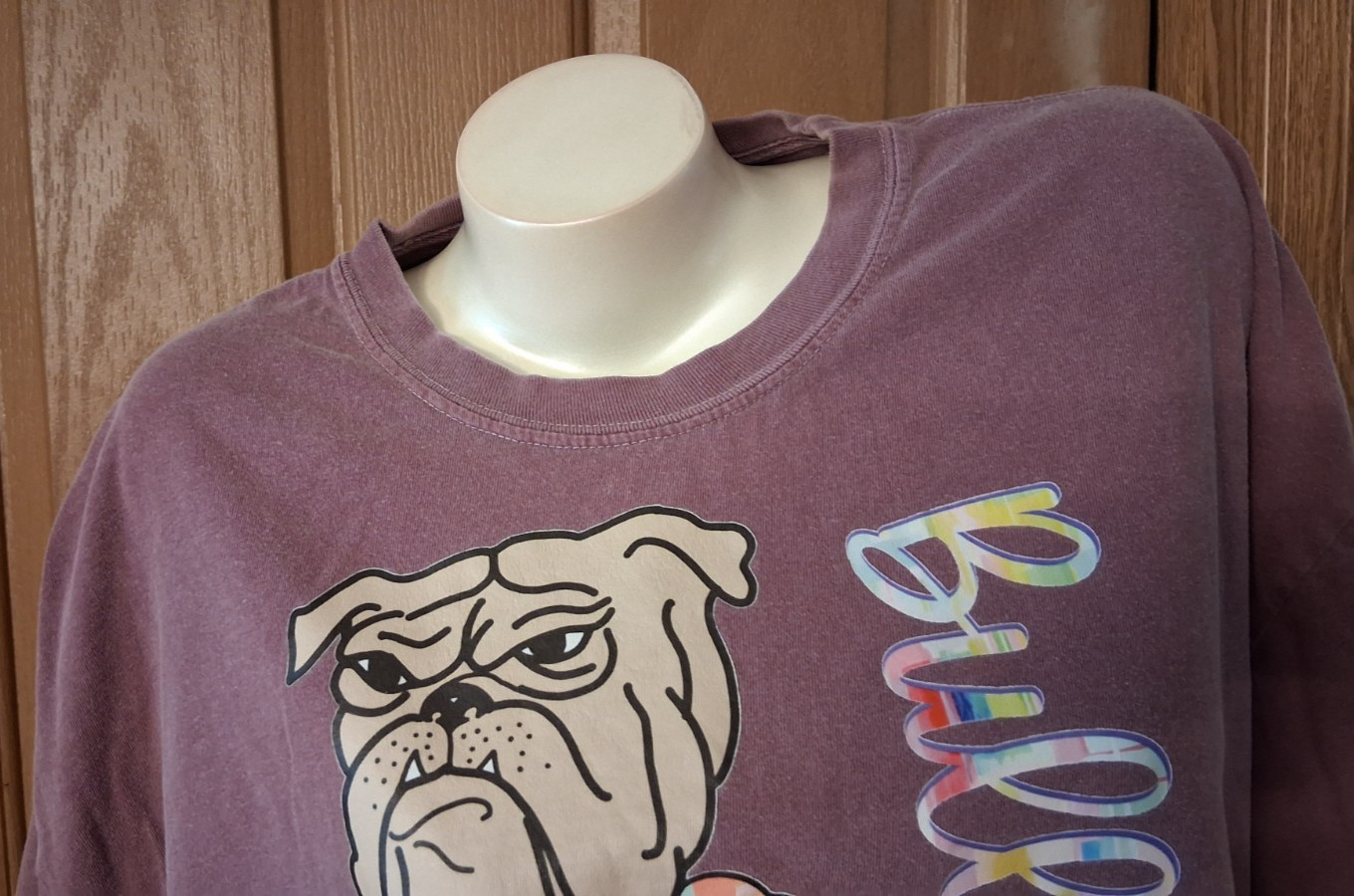 Comfort Colors Ring Spun Purple Tee Round Neck Short Sleeves Bulldog Plus 3XL