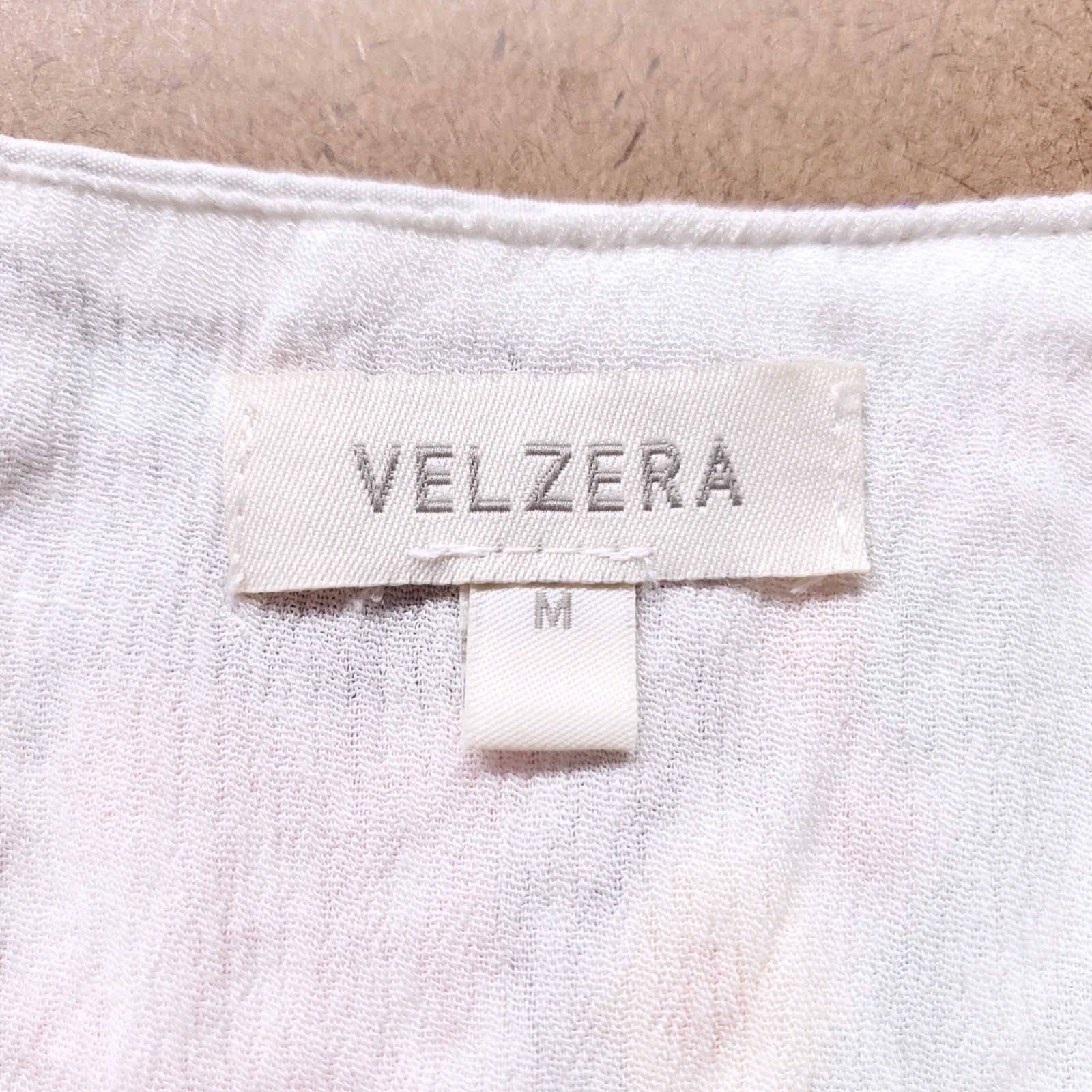 Velzera Embroidered Open Front Tunic Peasant Top M White Semi-Sheer Boho Chic