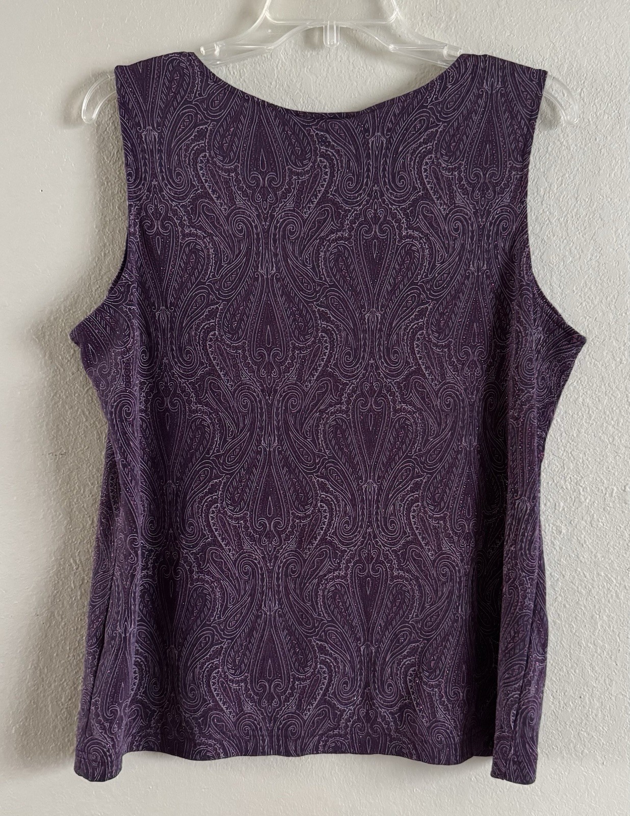 Metaphor Women’s Purple Paisley Tank Top Size Large Blouse Sleeveless
