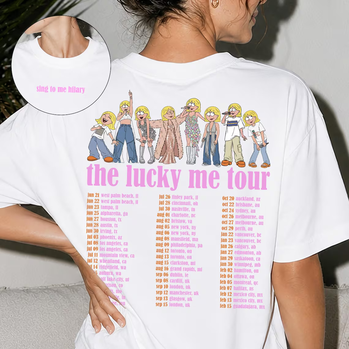 Sing To Me Hilary Graphic Front Shirt, Vintage The Lucky Inspired Concert Shirt