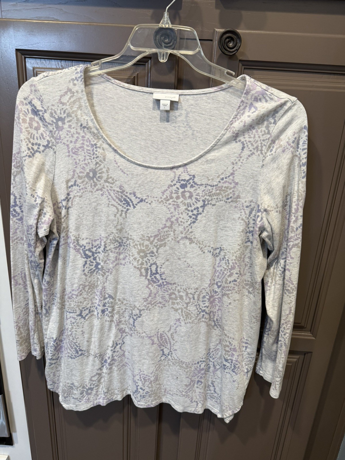 J. Jill Pure Jill Long Sleeve Lightweight Top Cotton Modal Rayon Sz L