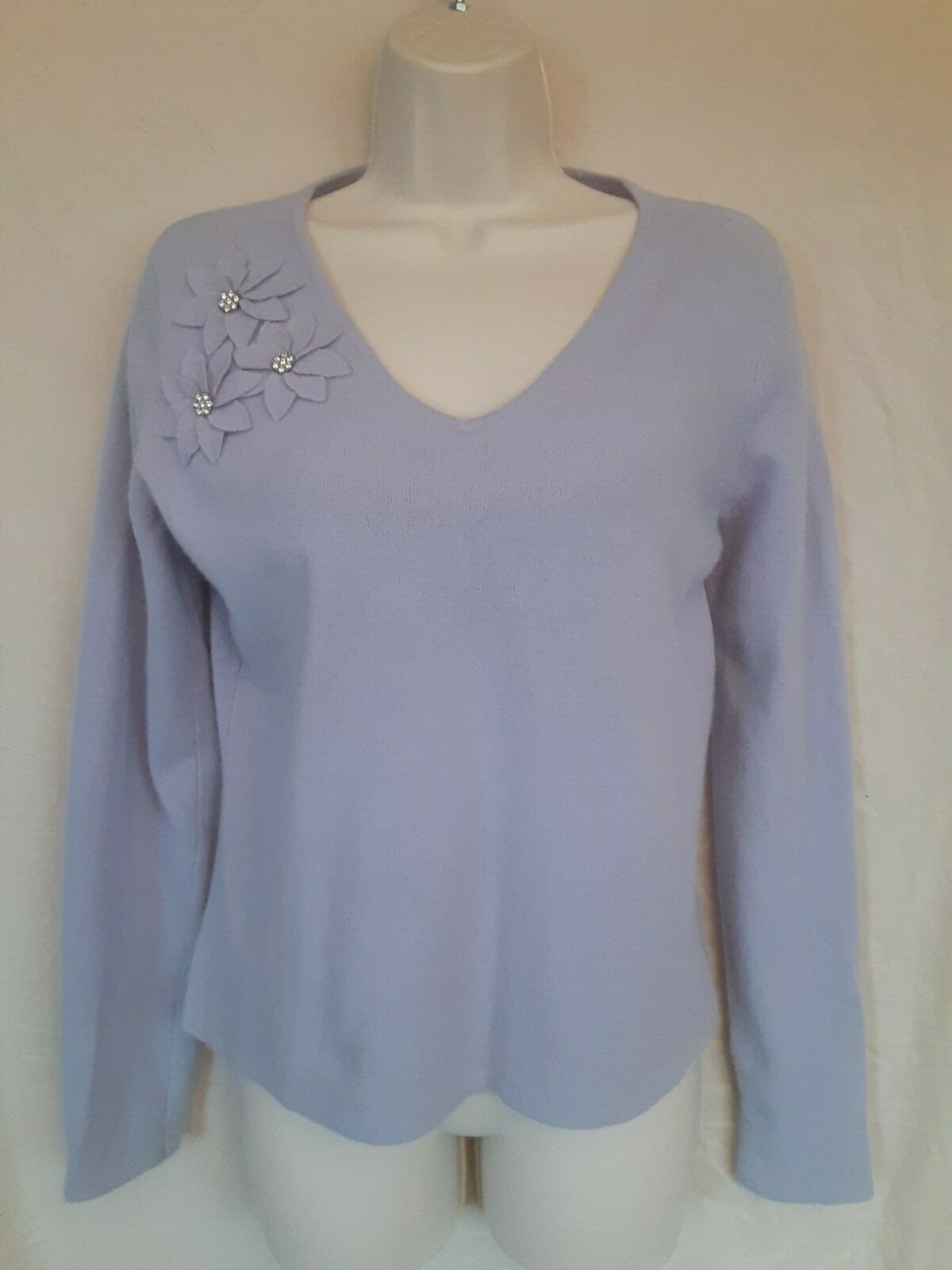 Women’s Carole Little wool/angora rabbit hair sweater, lavender, size M