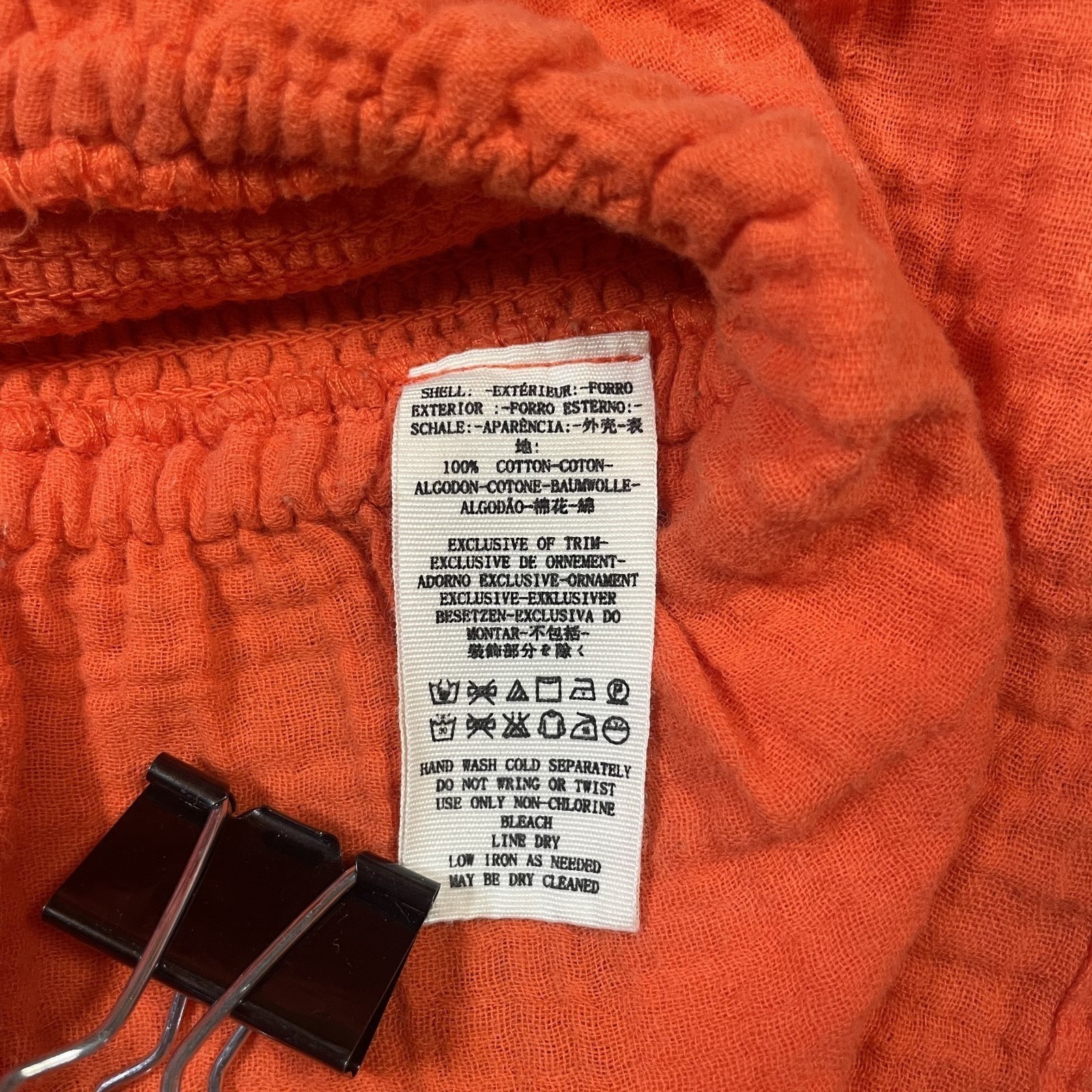 Free People Smock It To Me Peplum Crop Top Size Small Orange Contrast Stitching