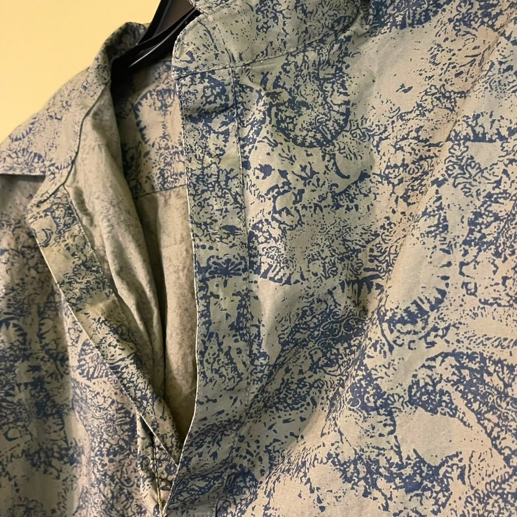 Marc Edwards Womens XL Abstract Botanical Print V-Neck Popover Shirt Blouse