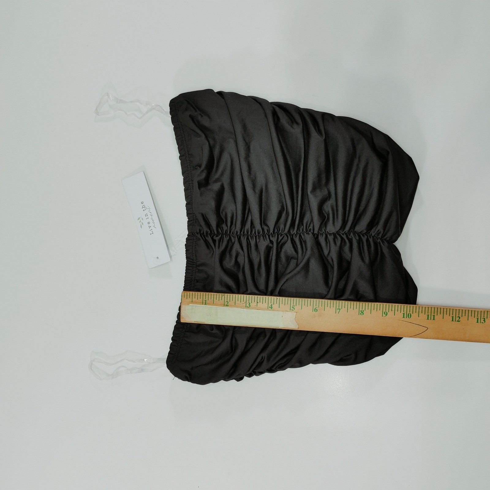 Live in the Moment Womens Tube Top L Black Polyester Spandex Ruched New