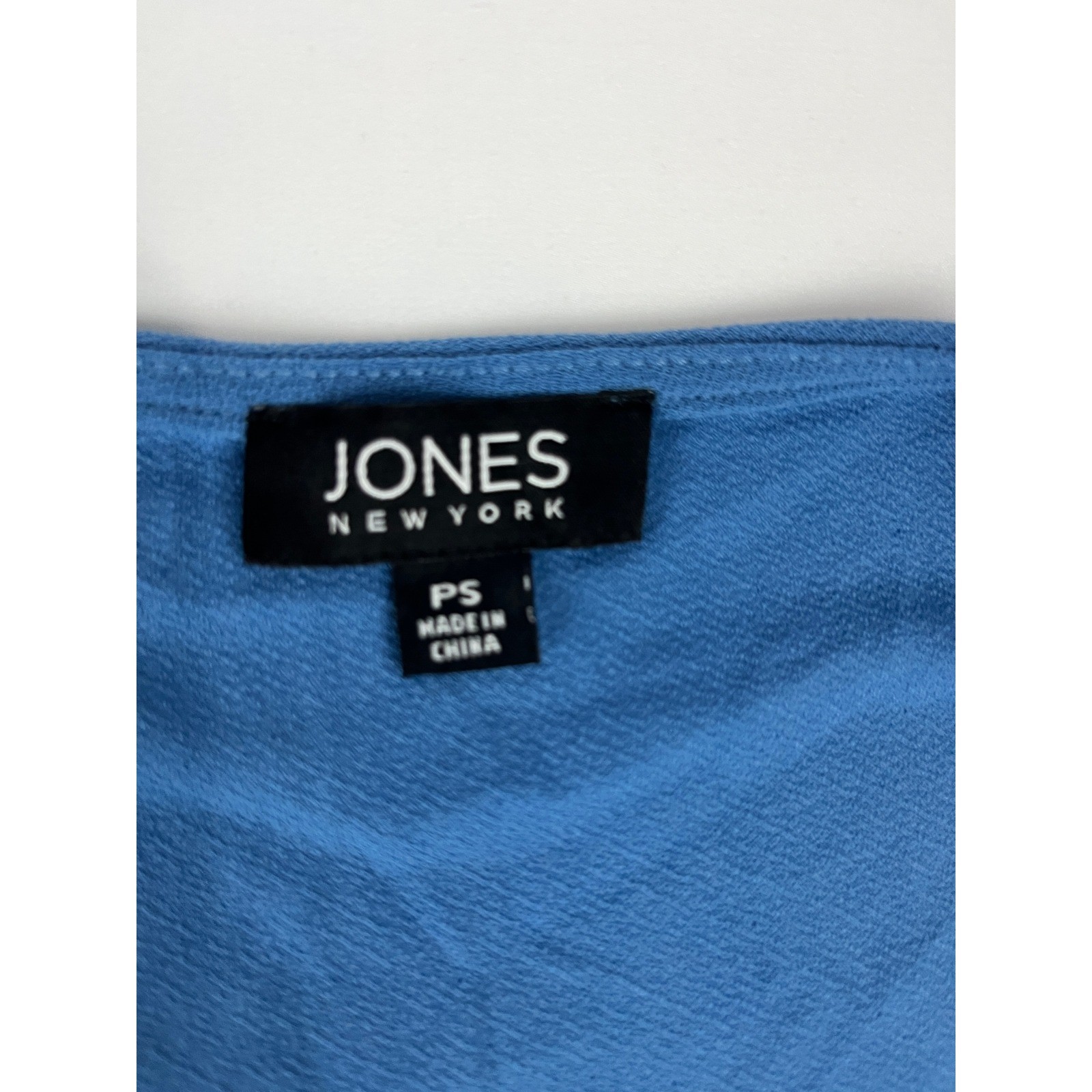 Jones New York Blue Lagoon Wrap Front Draped Accent Ring Top PS