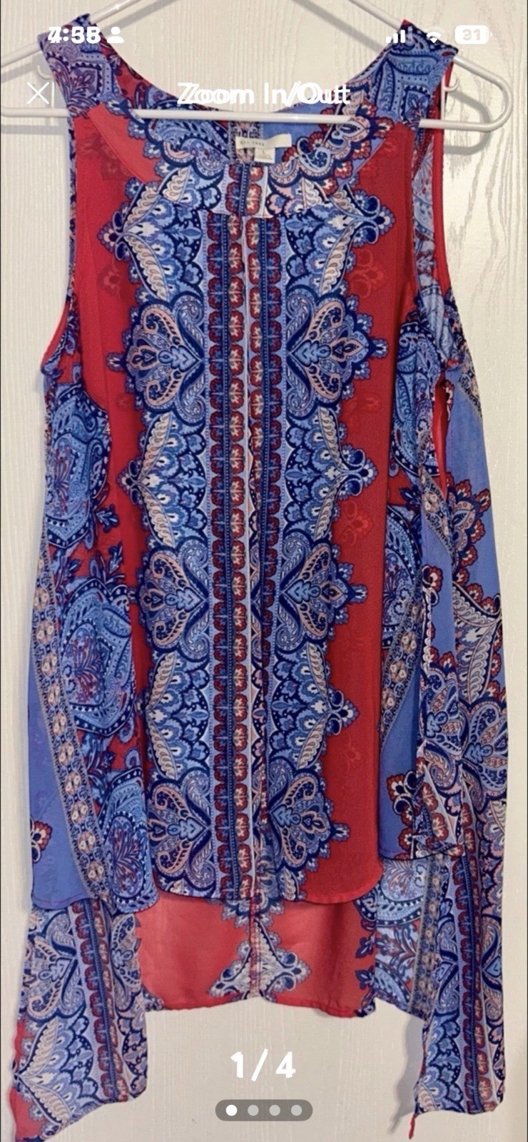 FREE SHIPPING EST. 1946 WOMENS LARGE SLEEVELESS LIGHTWEIGHT HIGH LOW HEM P/OVER