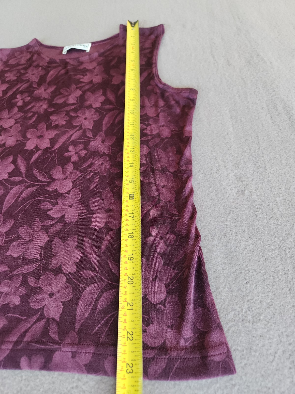 Vintage 90s Frazier Lawrence M Floral Tank Top Women Plum Stretch