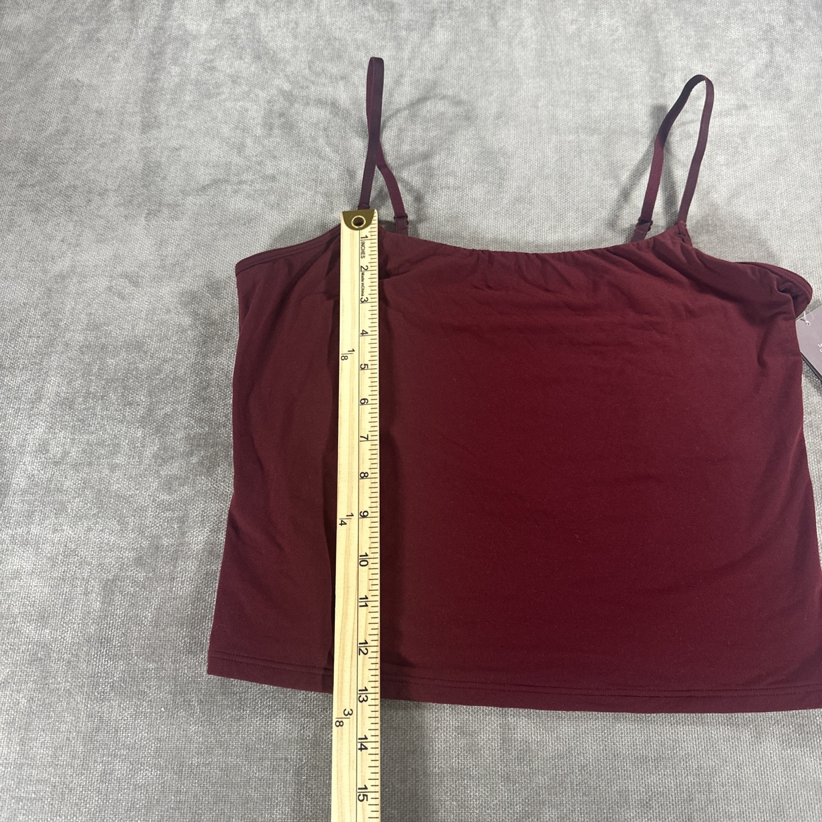 NEW AUDEN BERRY RED SPAGHETTI STRAPS STRETCH CROPPED CAMI TANK TOP XL