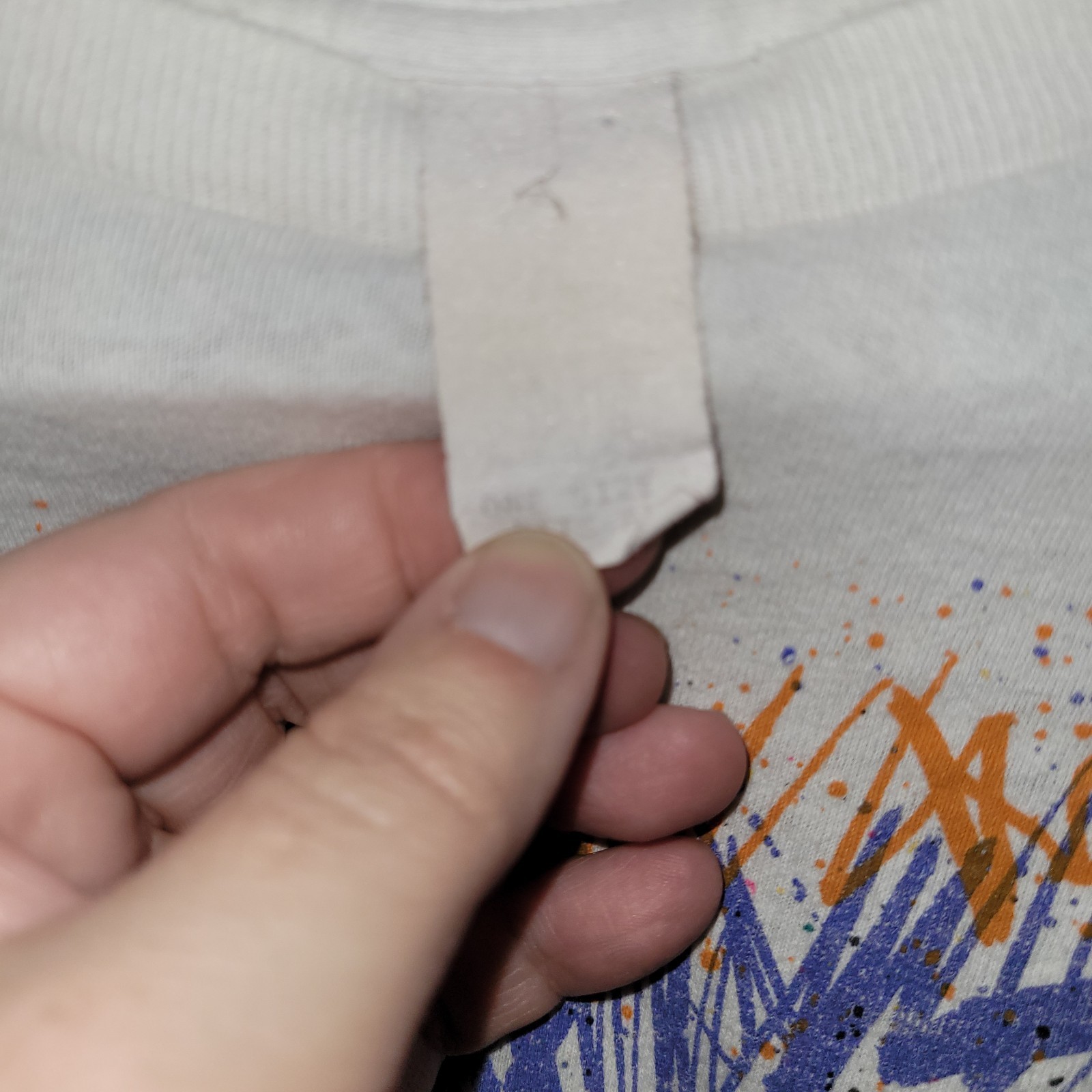 Vintage Womens XL single Stitch Abstract Paint T-shirt