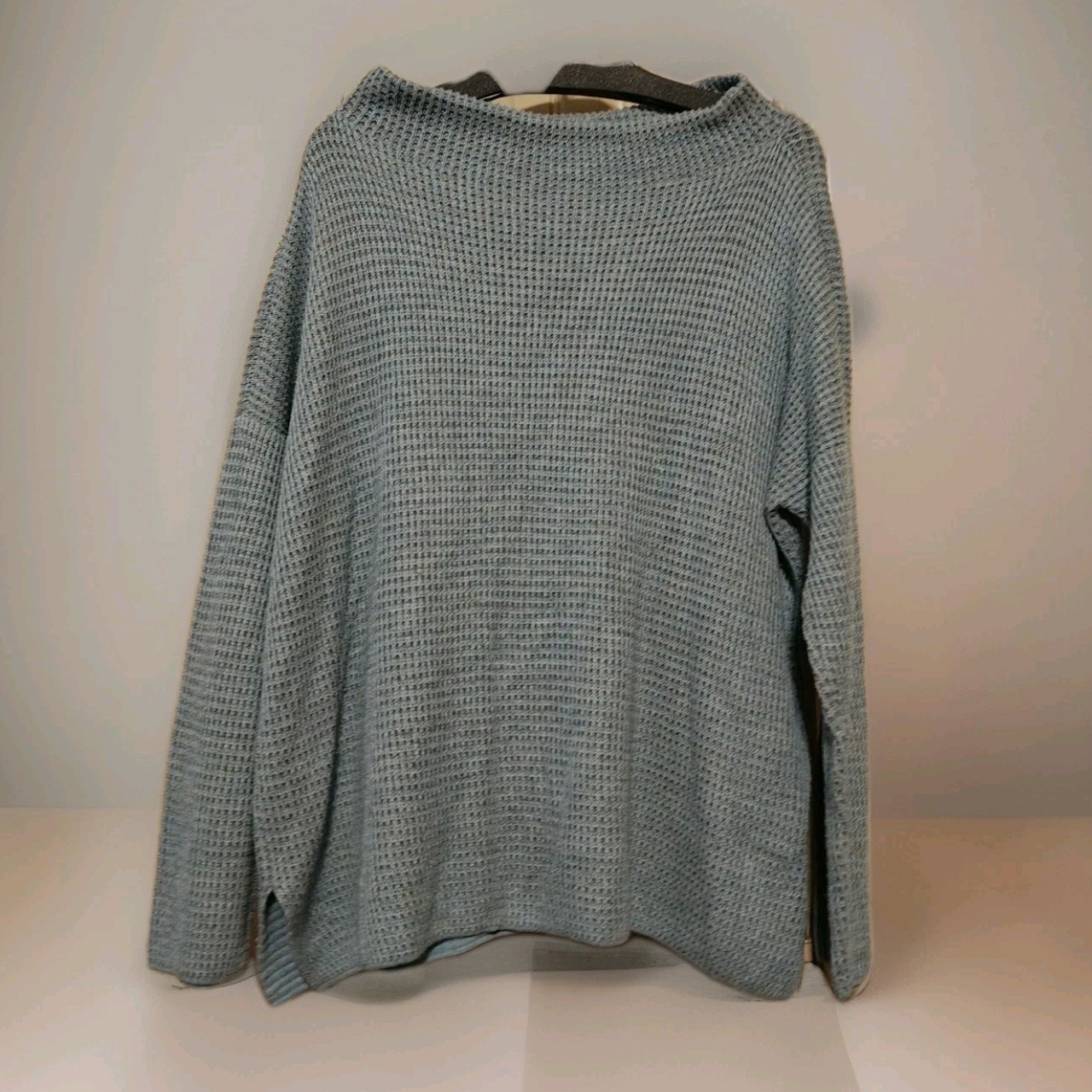 Eileen Fisher Peruvian Organic Cotton Blend Funnel Neck Sweater Sz Small Petite