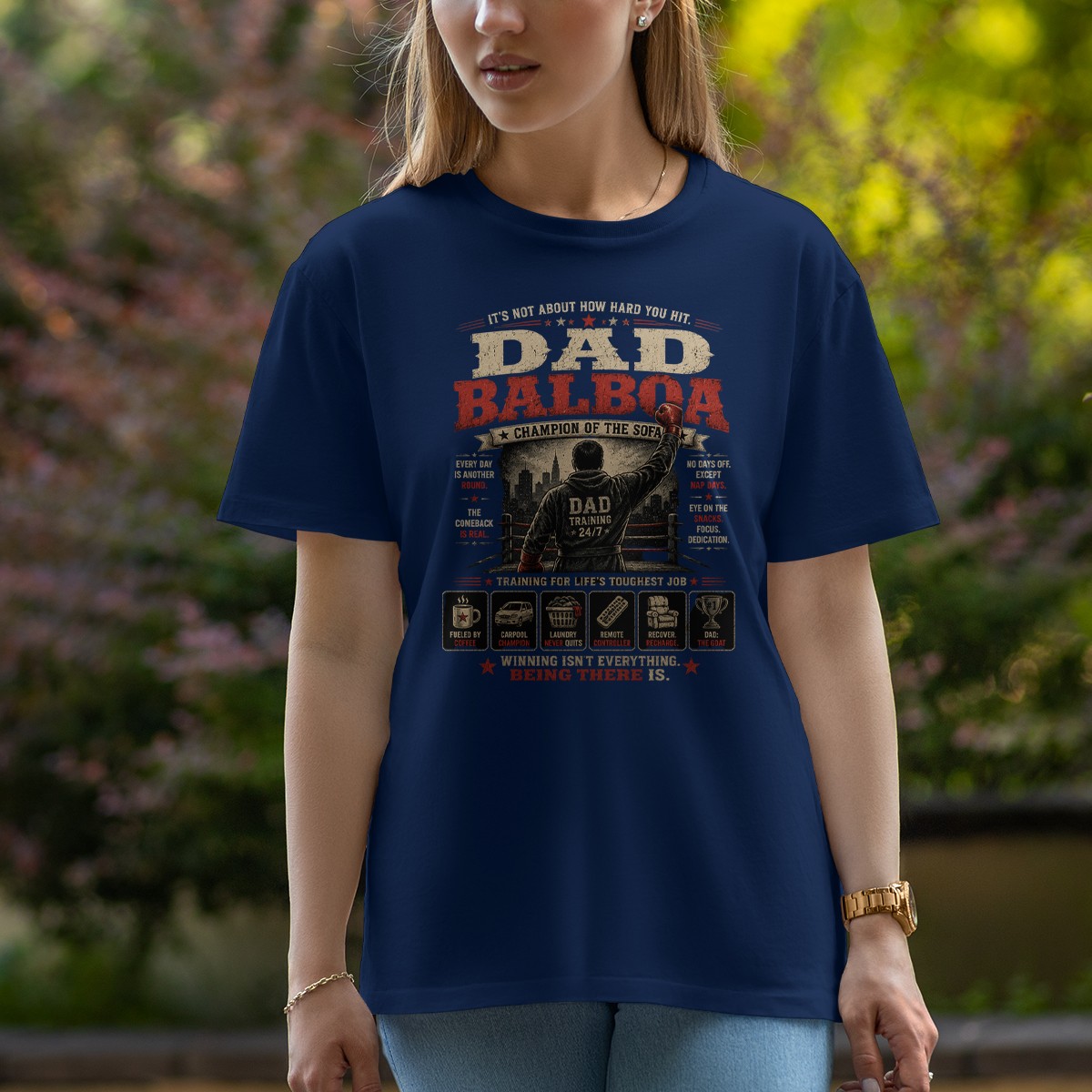 Its Not About How Hard Mens T-Shirt Rocky Parody Fatherhood Fathers Day