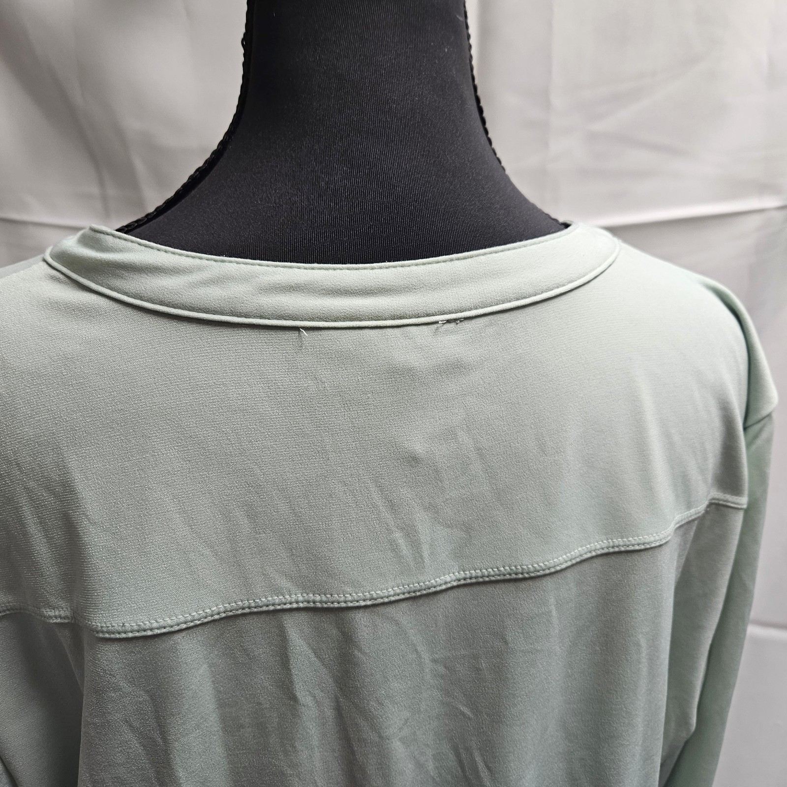 Dana Buchanan Woman Shirt Boulse XL Olive Green Long Sleeve Top Botton-Up EUC