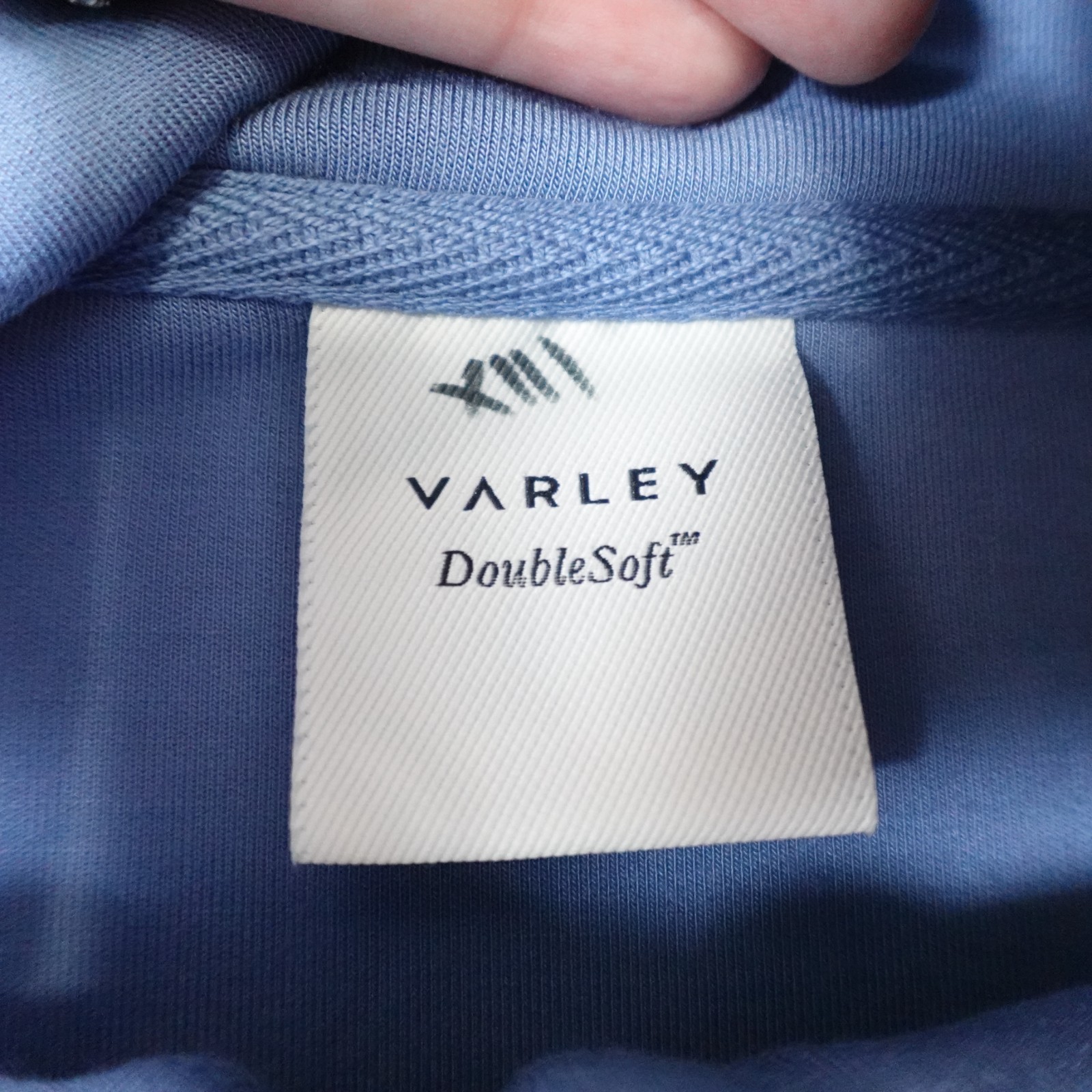 Varley Double Soft Magnolia 1/2 Tank Top Womens Large Blue Sleeveless Mock Neck