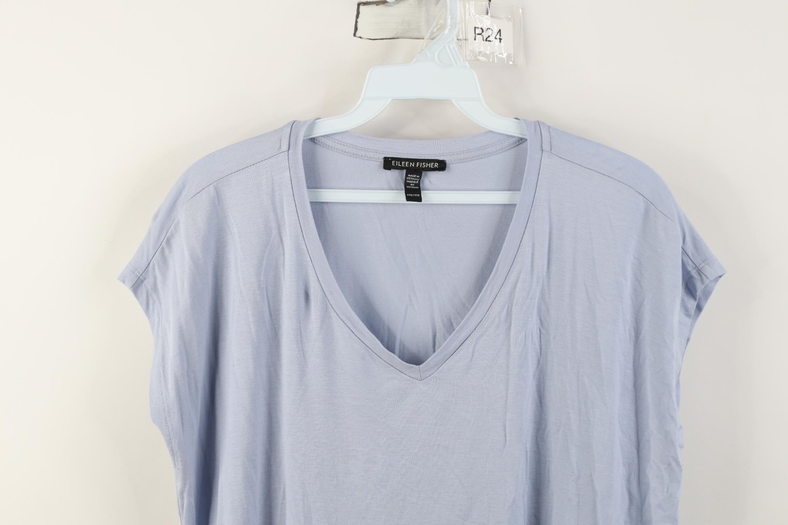 Eileen Fisher Womens XXS Blank Sleeveless Oversized Baggy T-Shirt Periwinkle